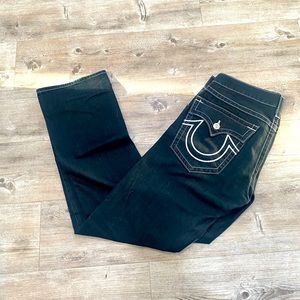 straight leg denim blue true religion jeans